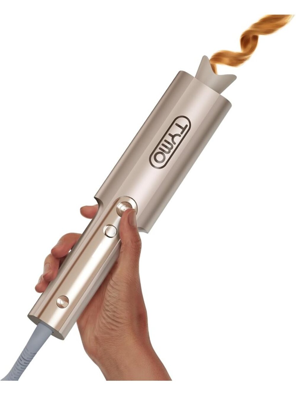 Automatic Rotating Curling Iron - Long Barrel Ceramic Wand for Beach Waves, 1